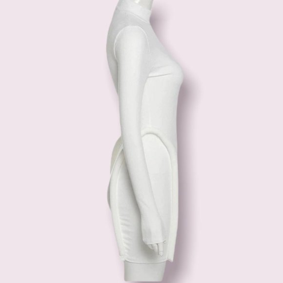 White Allure Sculpted Mini Dress - Picture 6 of 6